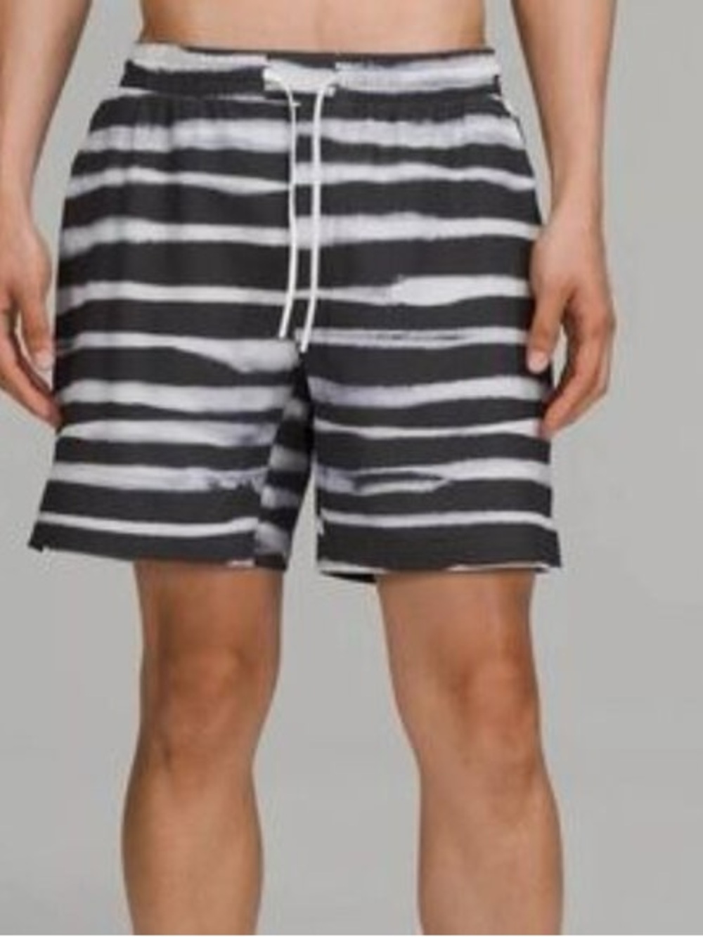 Lululemon Men's Black & Purple Striped Pool Swim Shorts 7"